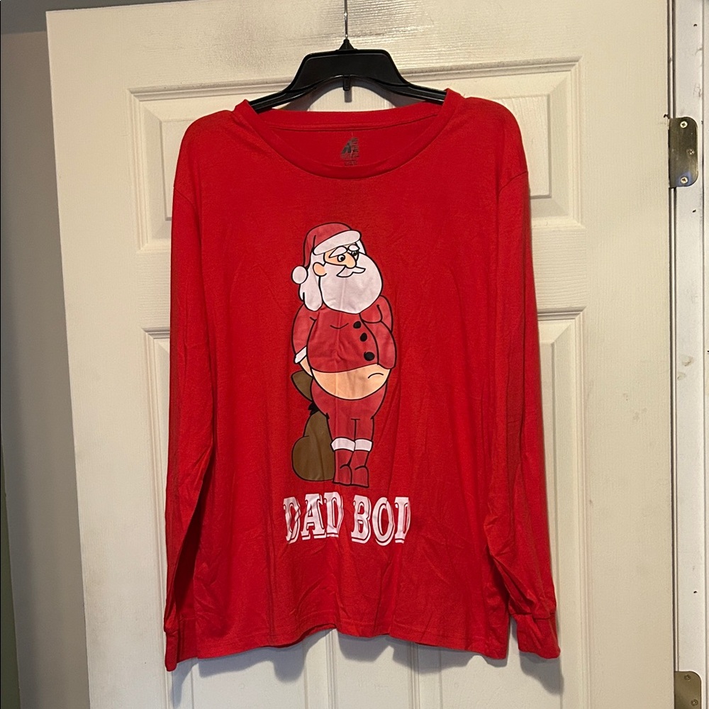 ADTN Red Long Sleeve Christmas Santa Shirt Size XL
